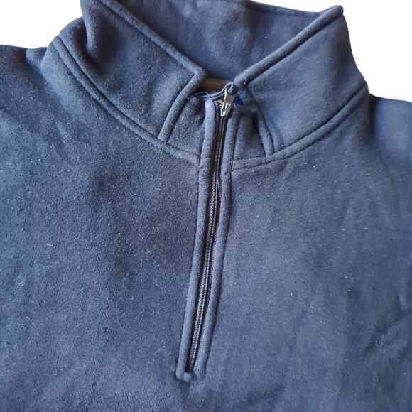 J. America Dark Navy Blue High / Mock Neck L/S Quarter Zip Fleece Jacket - M - Picture 6 of 10